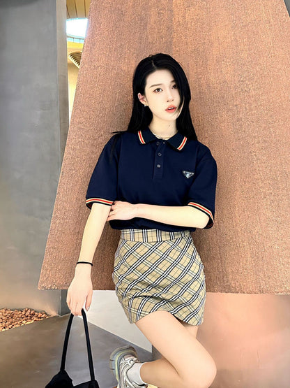 Polo à écusson logo Prada