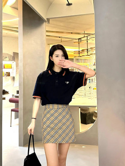 Polo à écusson logo Prada