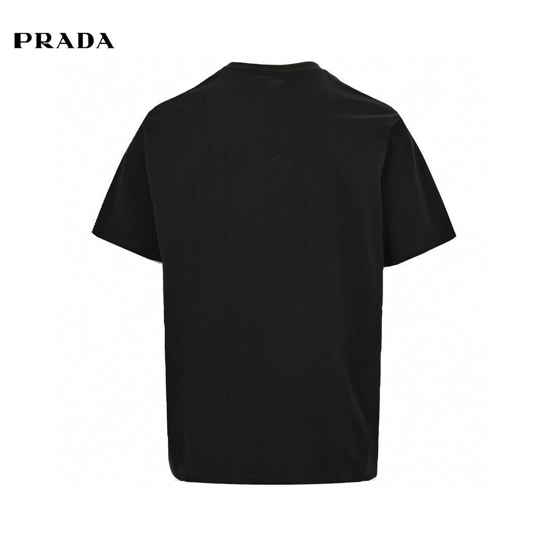 T-shirt Prada Milano noir à emblème