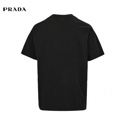 T-shirt Prada Milano noir à emblème