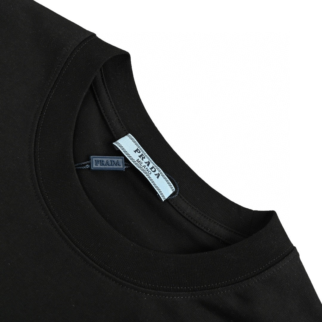 T-shirt Prada Milano noir à emblème