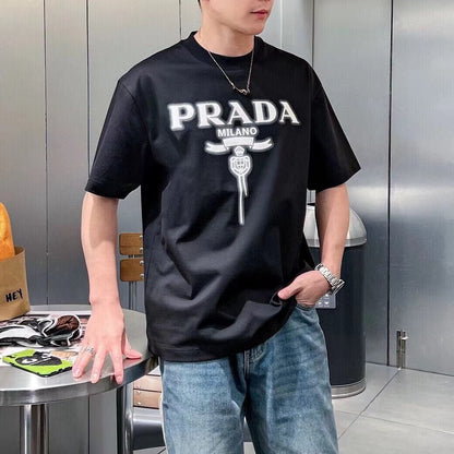 T-shirt Prada Milano noir à emblème
