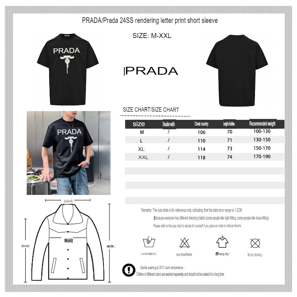 T-shirt Prada Milano noir à emblème