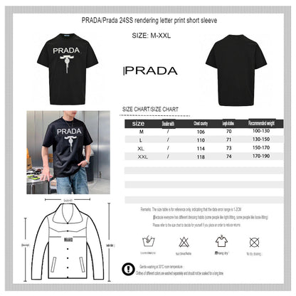 T-shirt Prada Milano noir à emblème