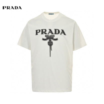 T-shirt Prada Milano blanc à emblème