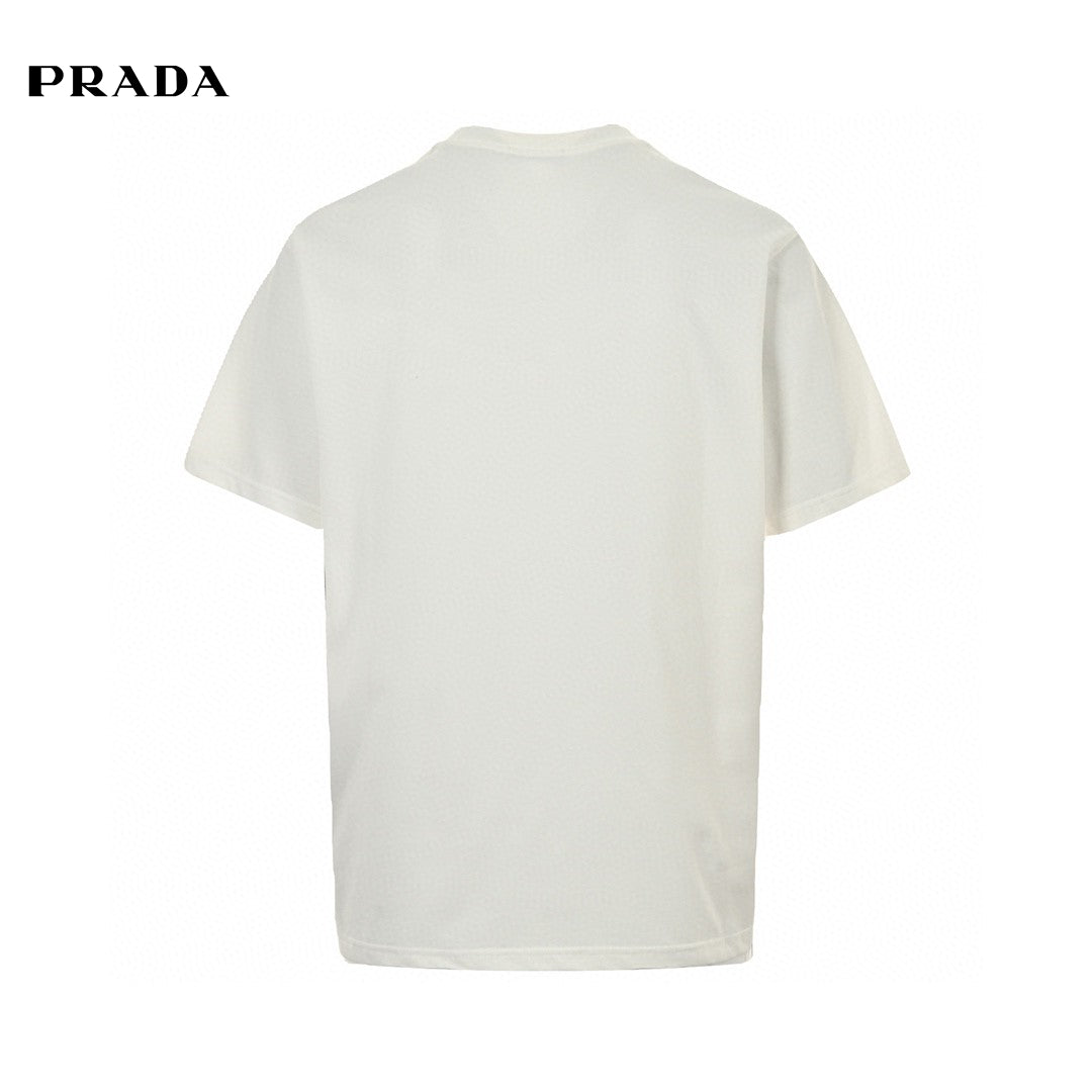 T-shirt Prada Milano blanc à emblème
