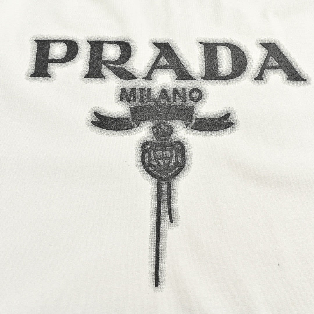 T-shirt Prada Milano blanc à emblème