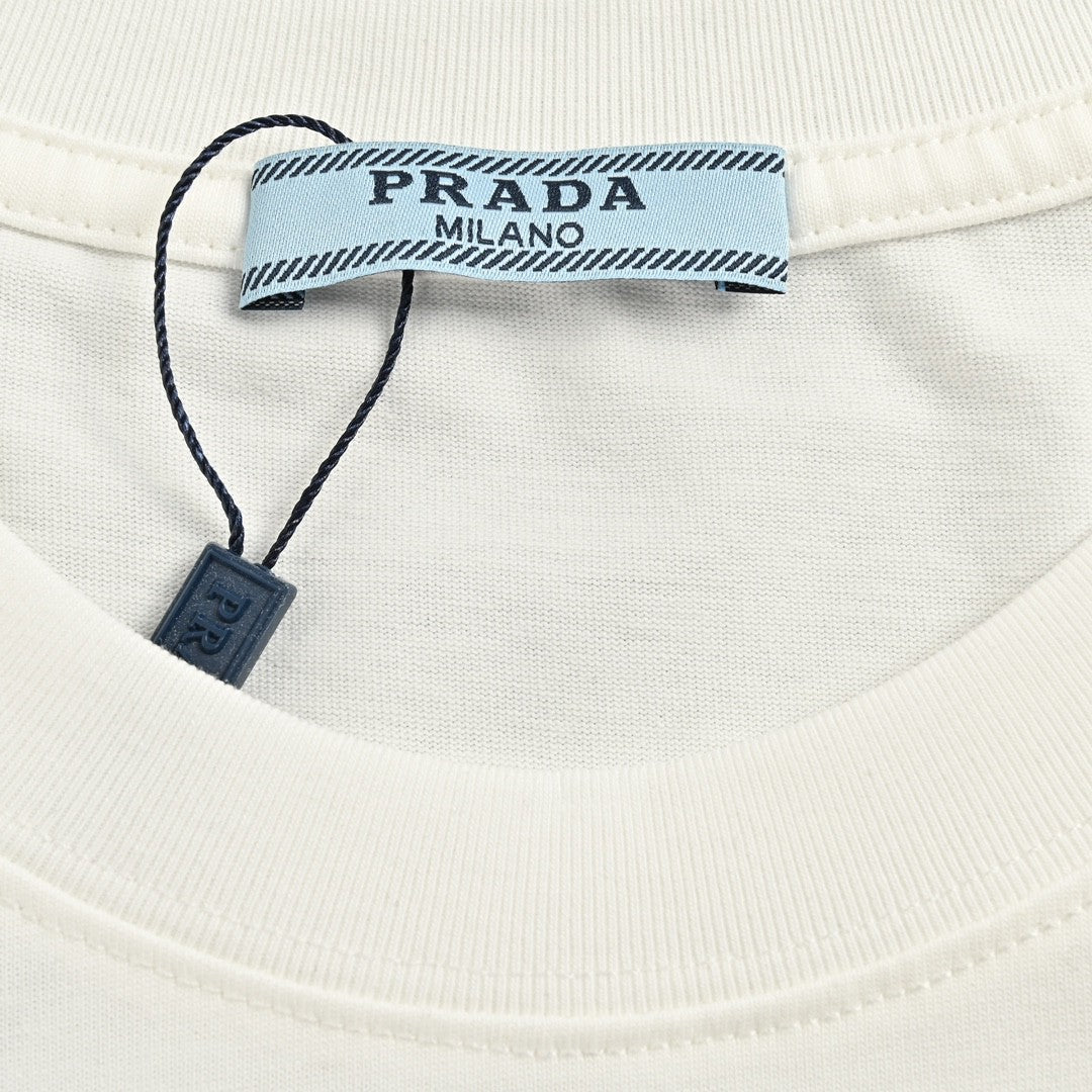 T-shirt Prada Milano blanc à emblème