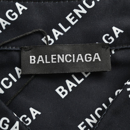 Chemise Balenciaga à imprimé logo intégral (noire)