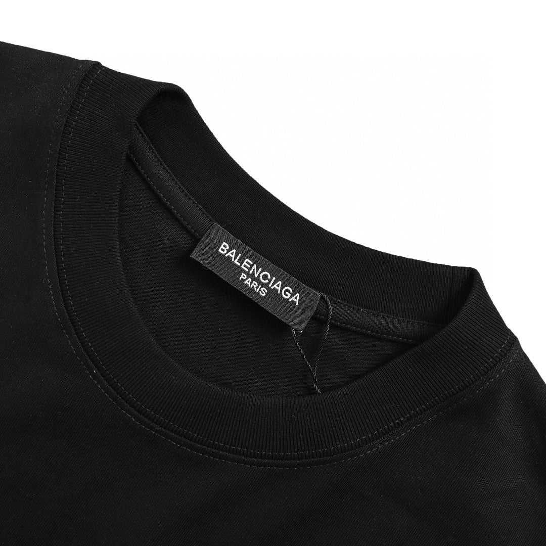 T-shirt Balenciaga à logo cristal noir