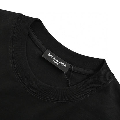 T-shirt Balenciaga à logo cristal noir