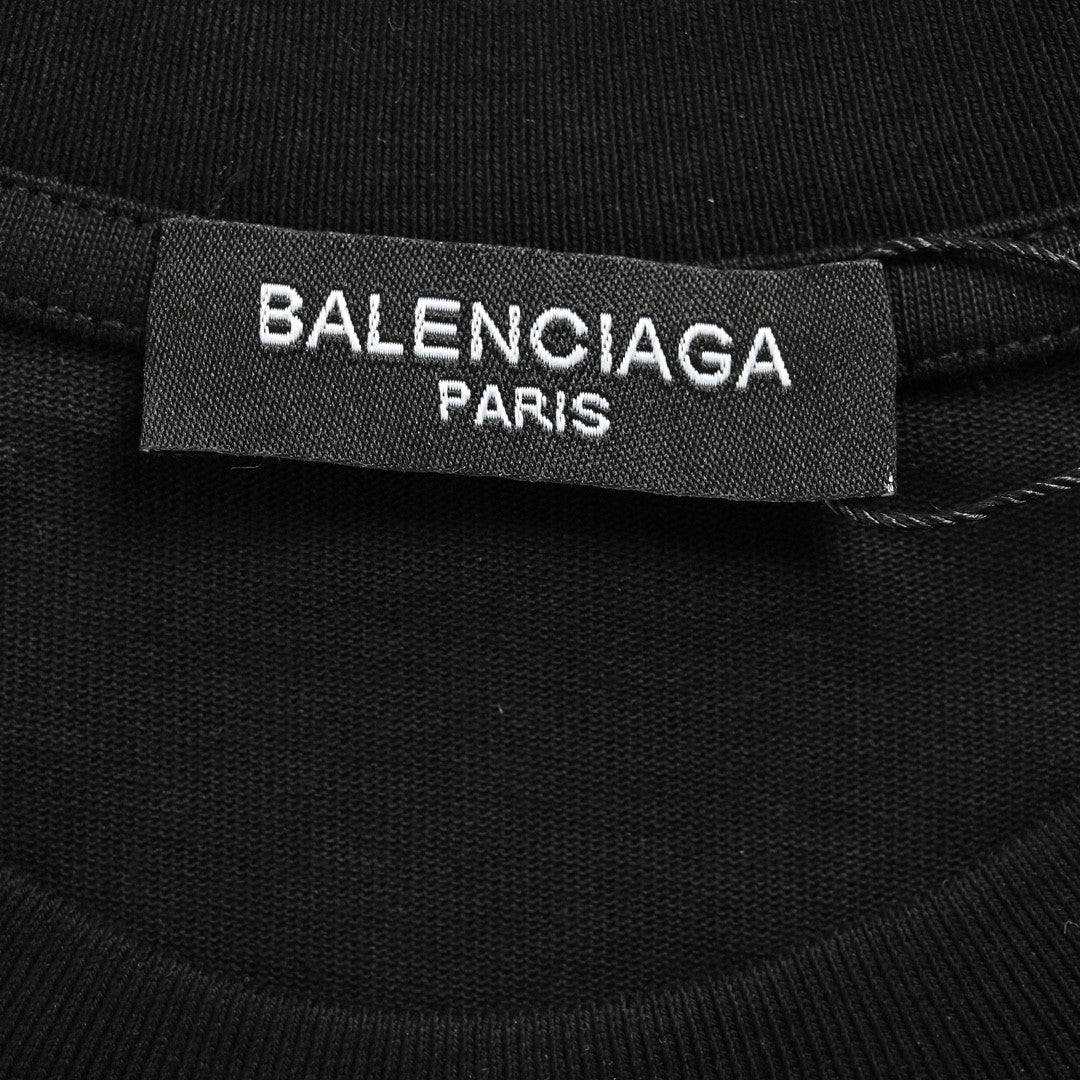 T-shirt Balenciaga à logo cristal noir