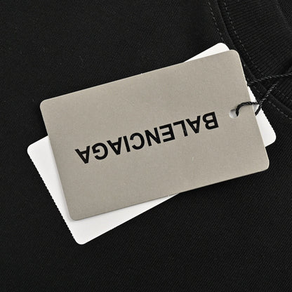 T-shirt Balenciaga à logo cristal noir