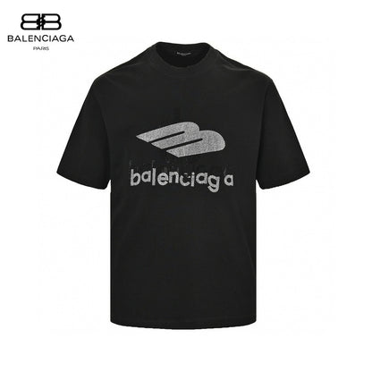 T-shirt Balenciaga à logo cristal noir