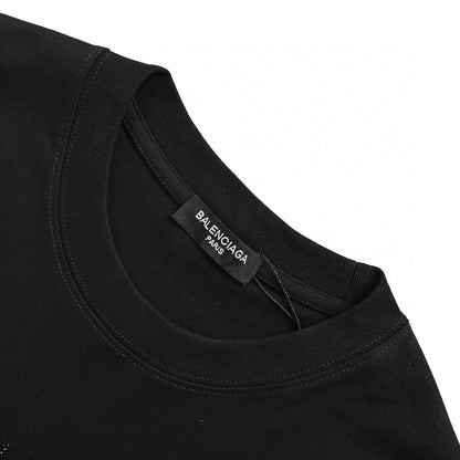 T-shirt Balenciaga à logo cristal noir
