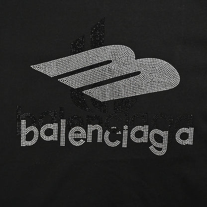 T-shirt Balenciaga à logo cristal noir