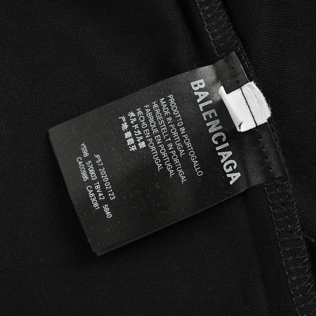 T-shirt Balenciaga à logo cristal noir