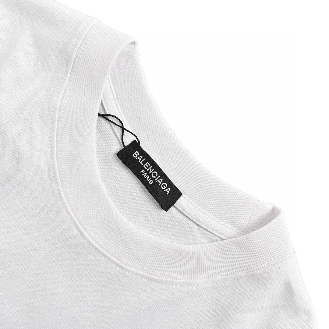 T-shirt Balenciaga à logo cristal blanc