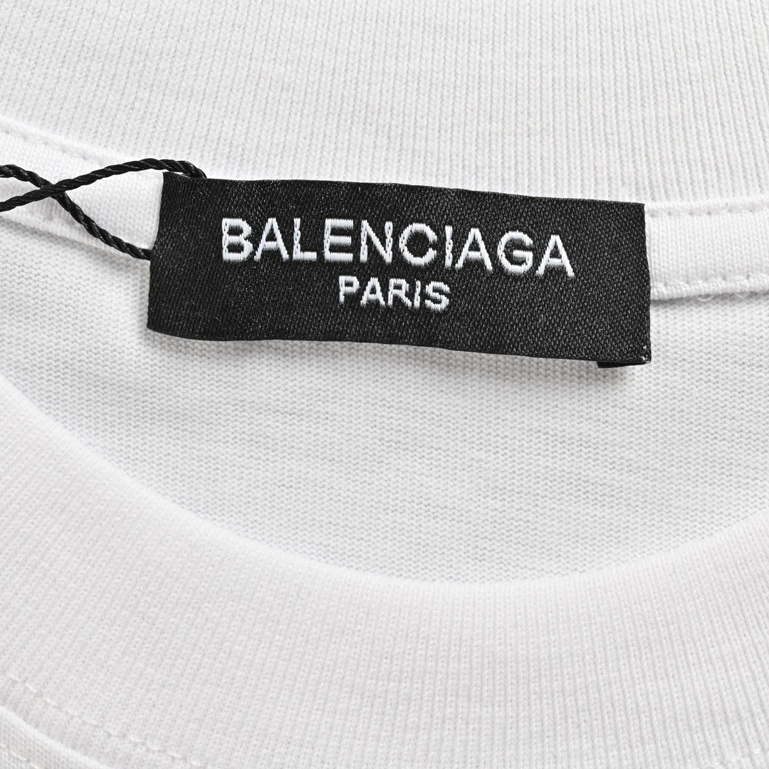 T-shirt Balenciaga à logo cristal blanc