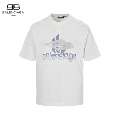 T-shirt Balenciaga à logo cristal blanc