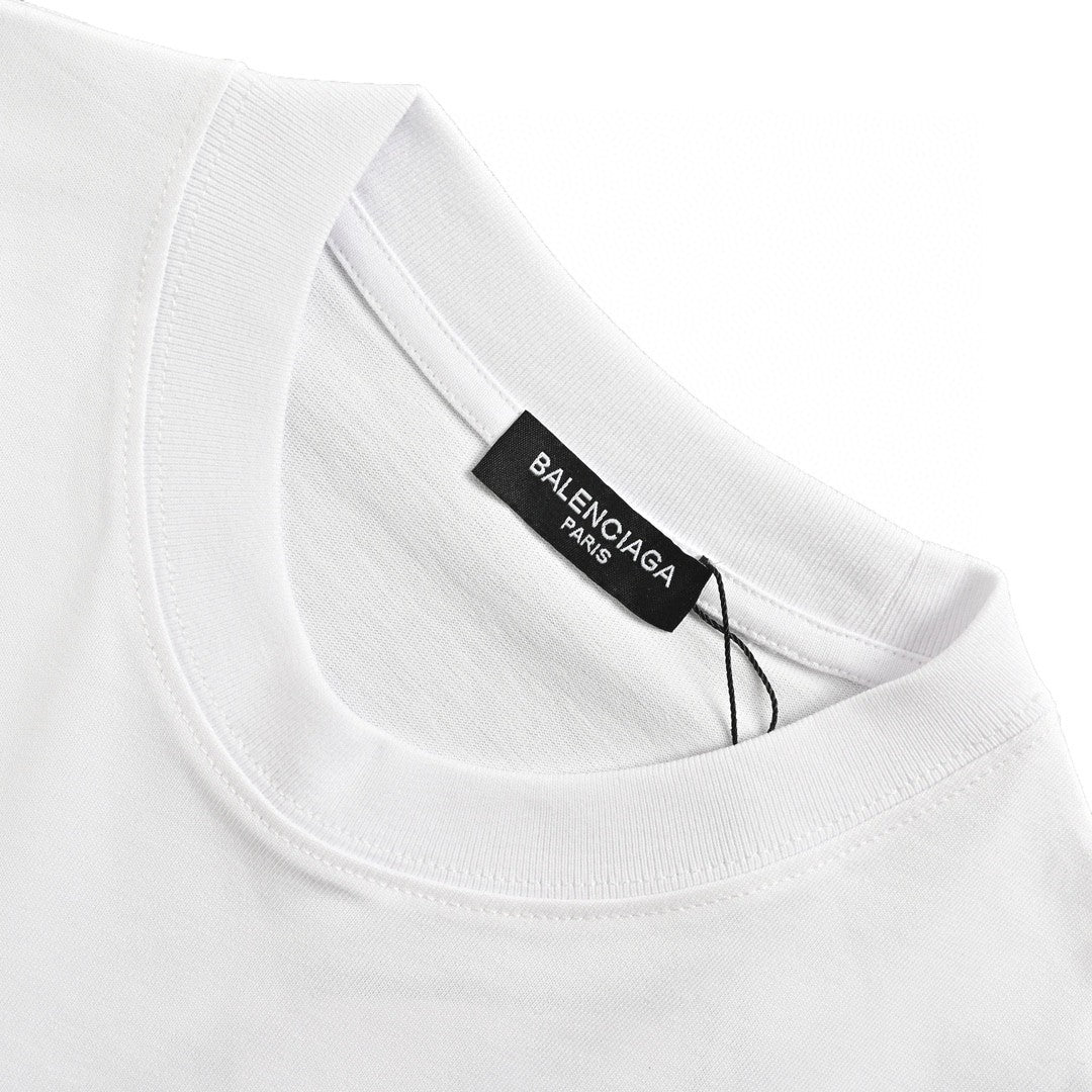 T-shirt Balenciaga à logo cristal blanc