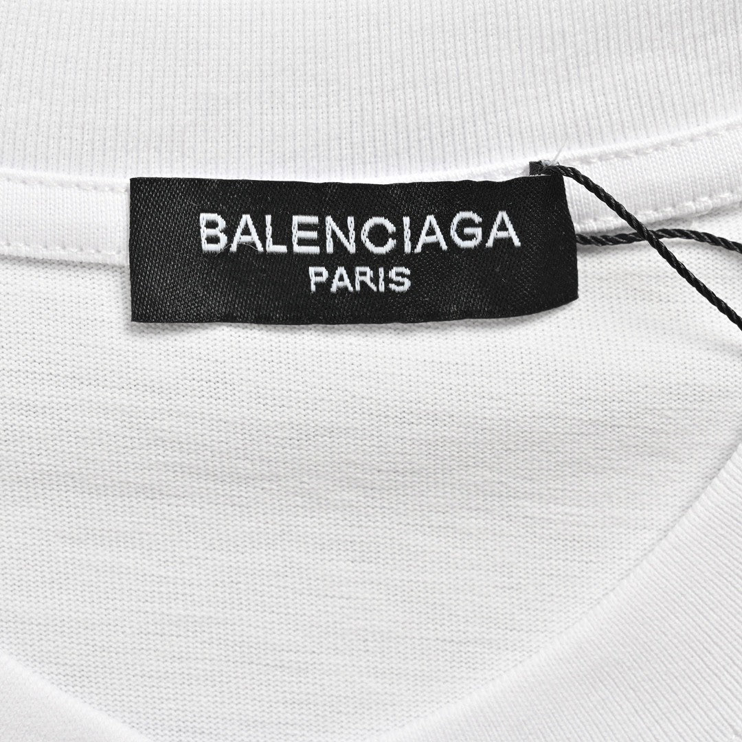 T-shirt Balenciaga à logo cristal blanc