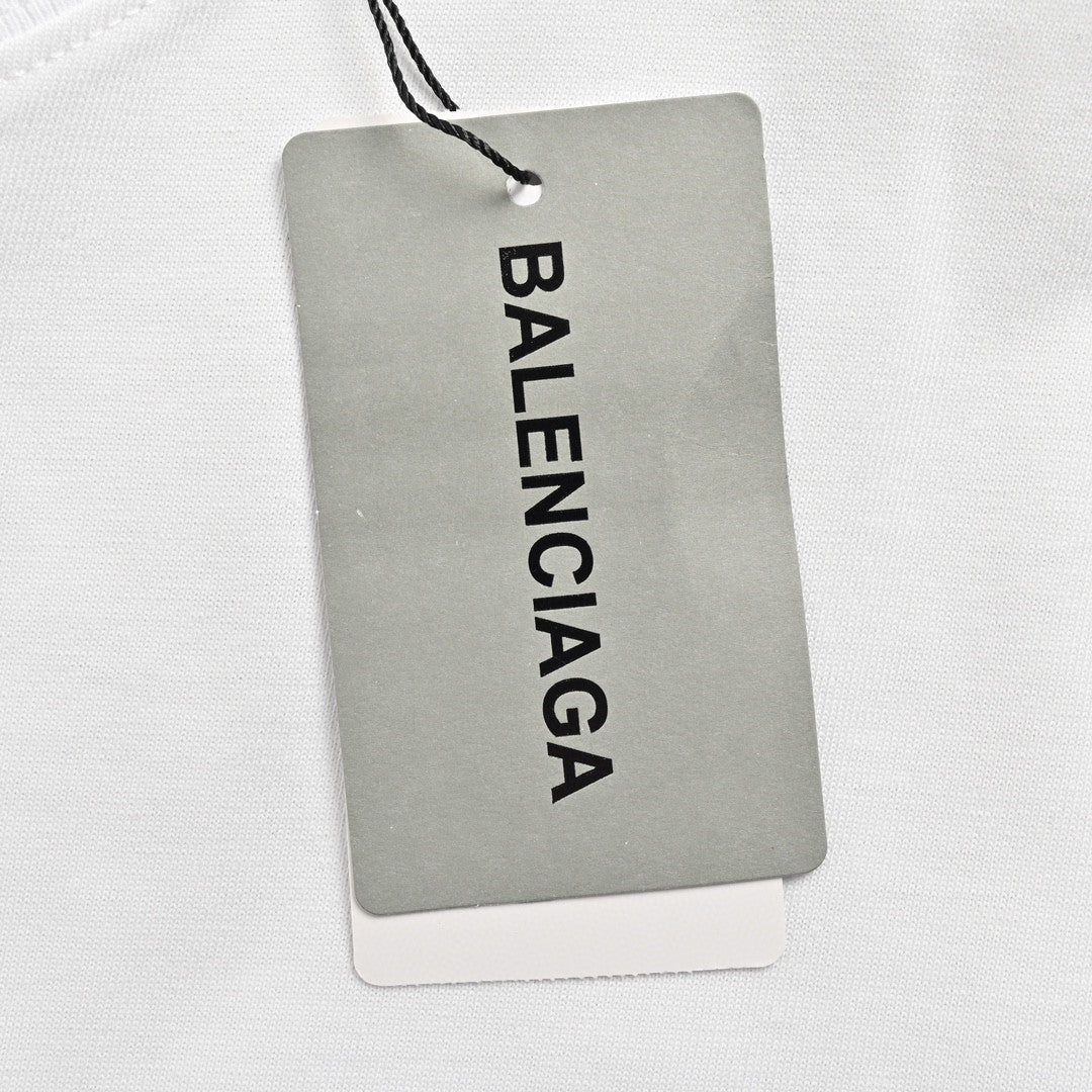 T-shirt Balenciaga à logo cristal blanc