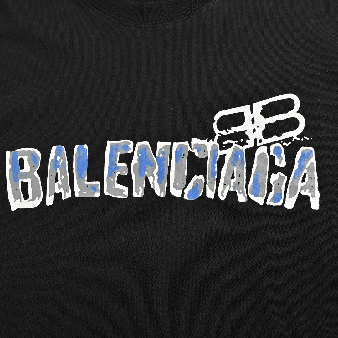 T-shirt Balenciaga à logo déformé