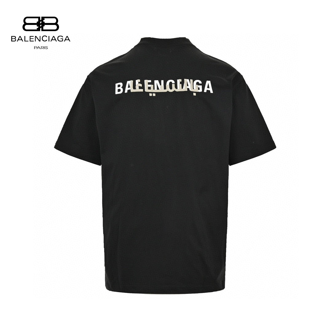 T-shirt Balenciaga à logo déformé (noir)