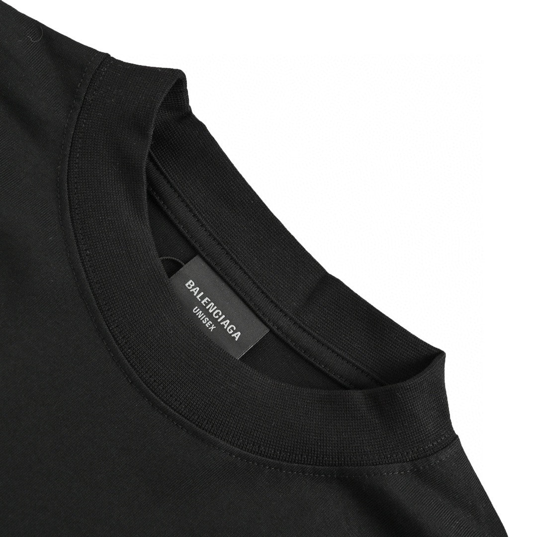 T-shirt Balenciaga à logo déformé (noir)