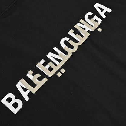 T-shirt Balenciaga à logo déformé (noir)