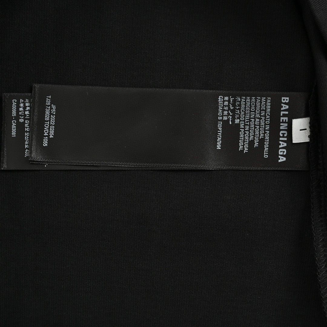 T-shirt Balenciaga à logo déformé (noir)