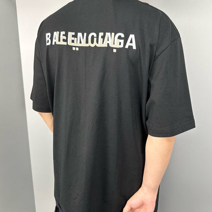 T-shirt Balenciaga à logo déformé (noir)
