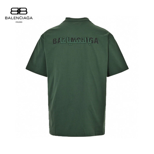 T-shirt Balenciaga à logo déformé (vert)