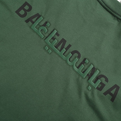 T-shirt Balenciaga à logo déformé (vert)