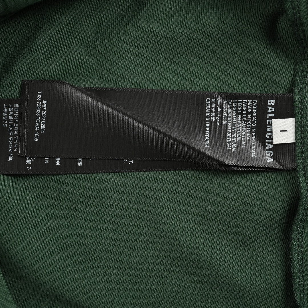 T-shirt Balenciaga à logo déformé (vert)