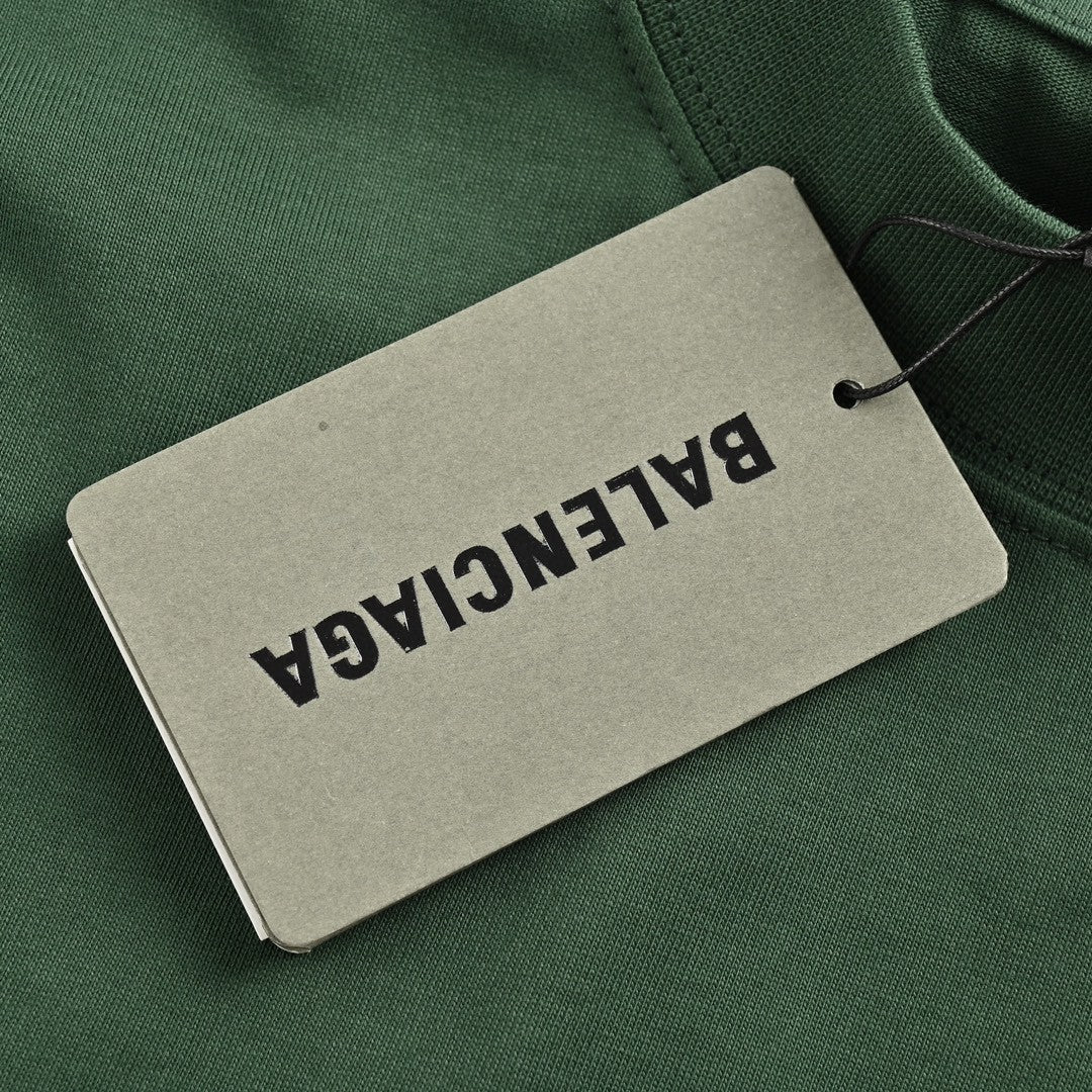 T-shirt Balenciaga à logo déformé (vert)