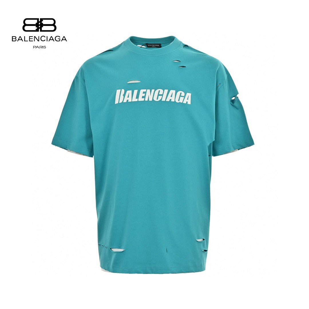 T-shirt Balenciaga à logo vieilli