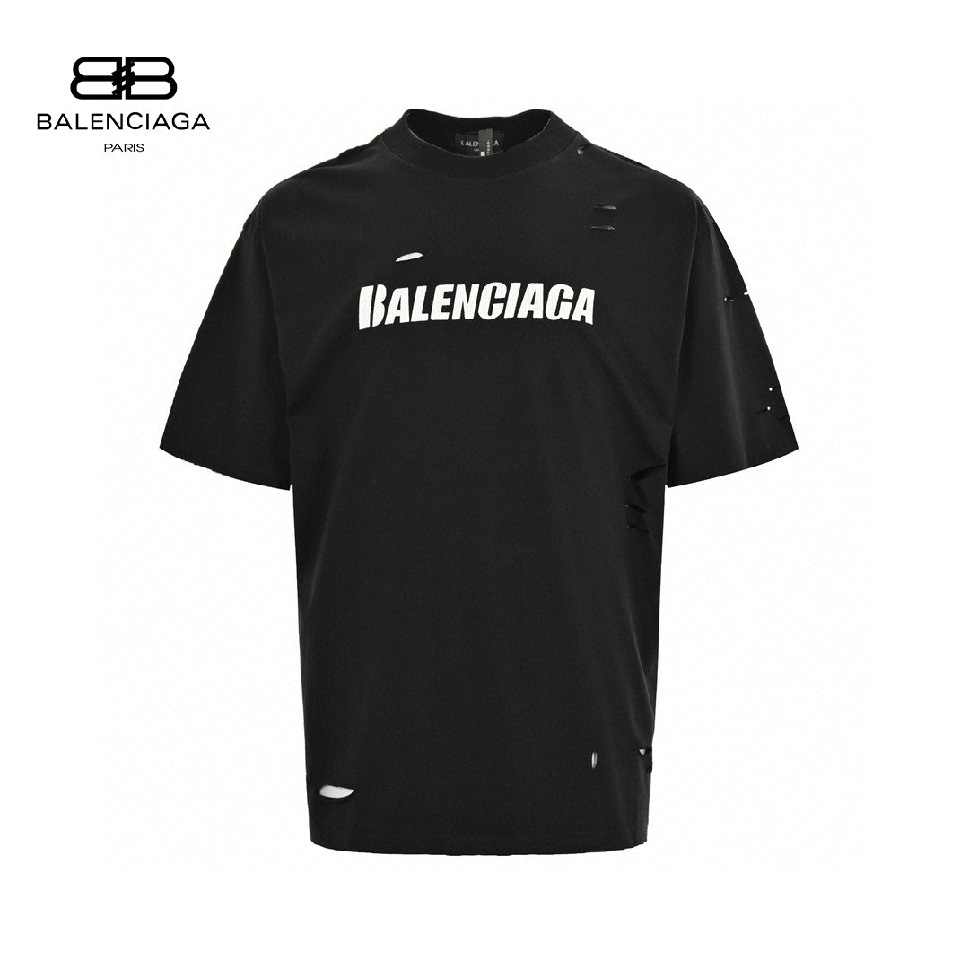 T-shirt Balenciaga à logo vieilli