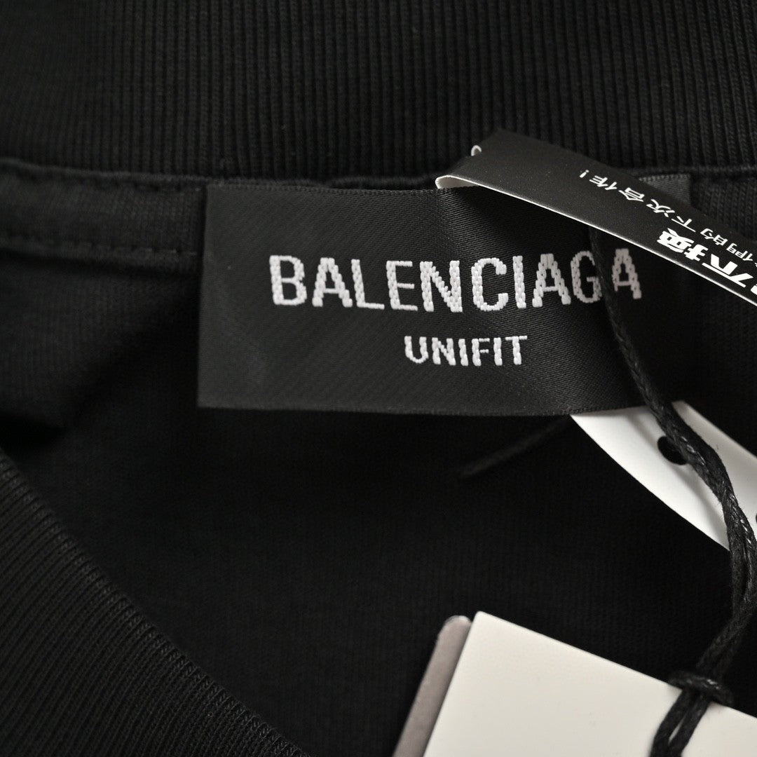 T-shirt Balenciaga à logo vieilli