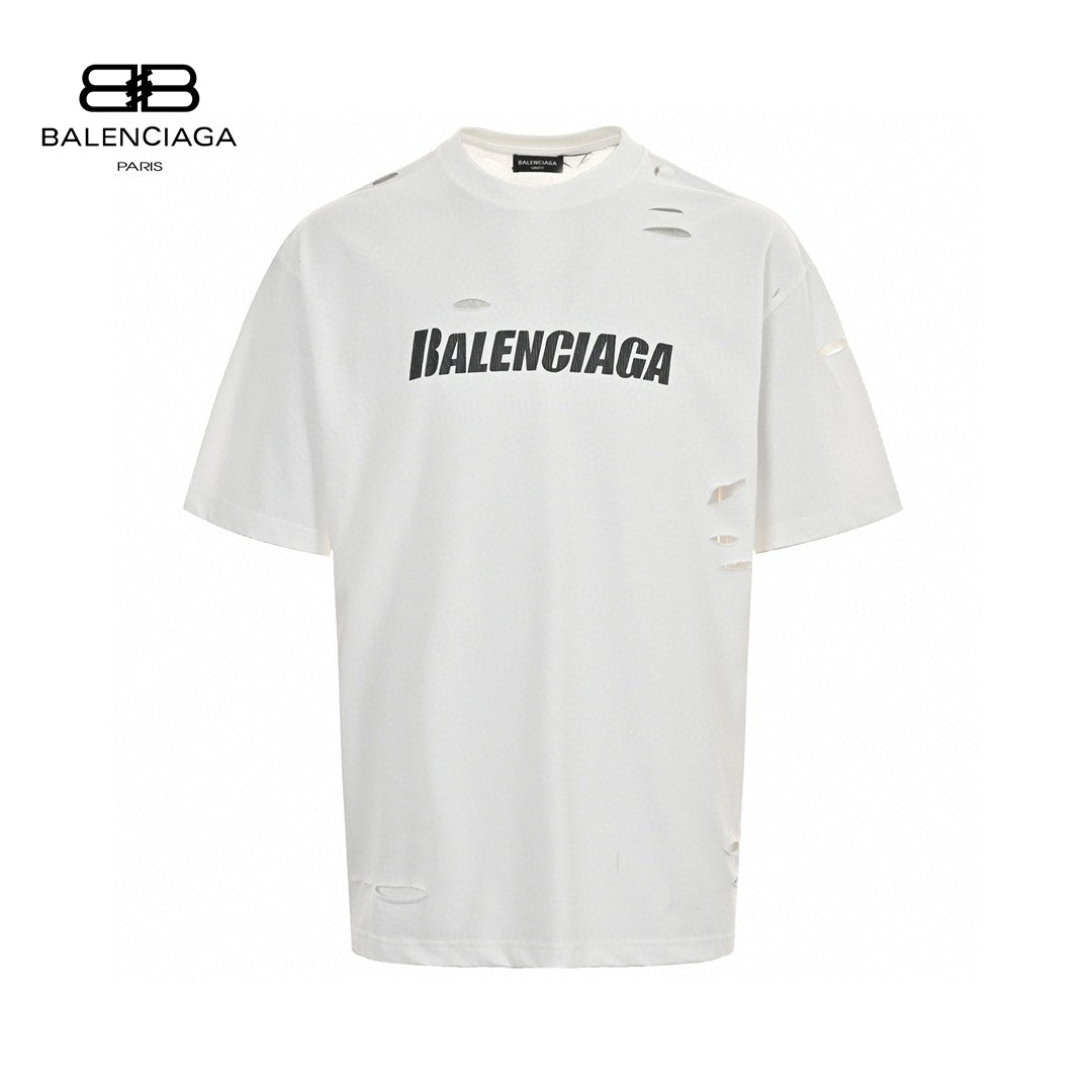 T-shirt Balenciaga à logo vieilli