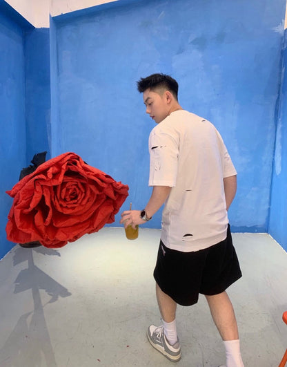 T-shirt Balenciaga à logo vieilli