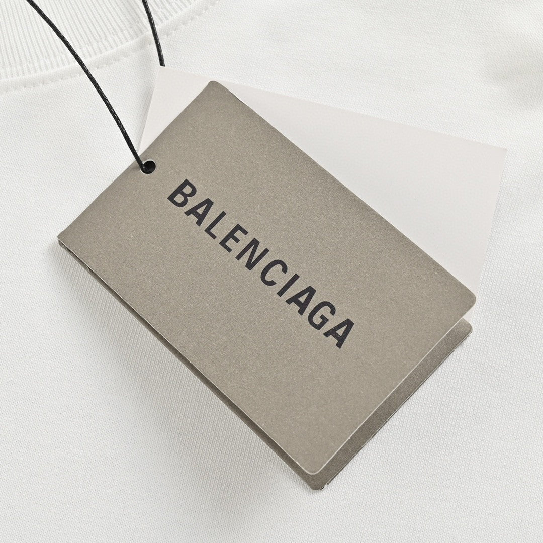 T-shirt Balenciaga à logo vieilli