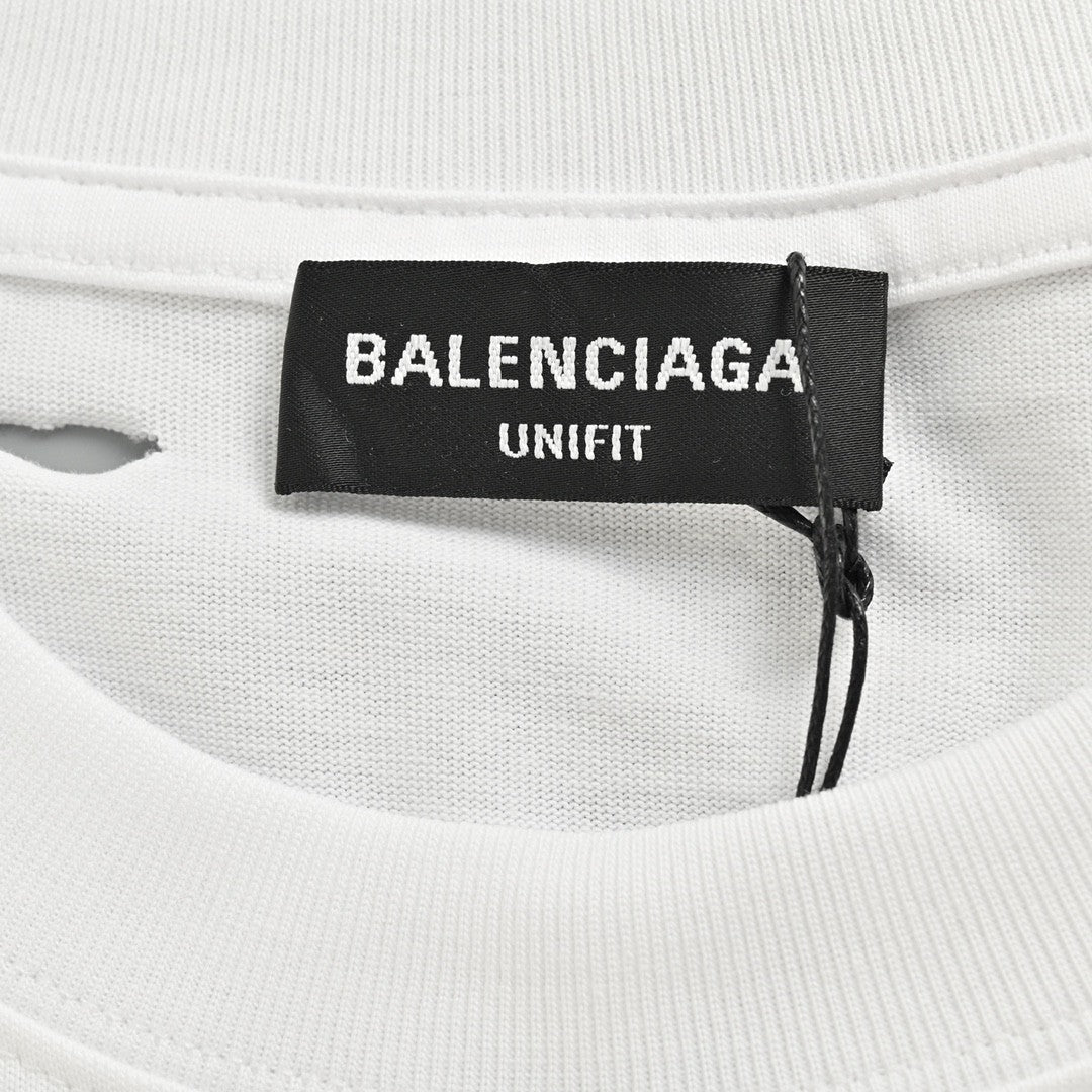 T-shirt Balenciaga à logo vieilli