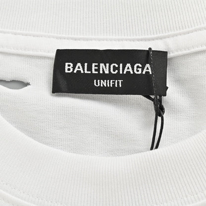 T-shirt Balenciaga à logo vieilli