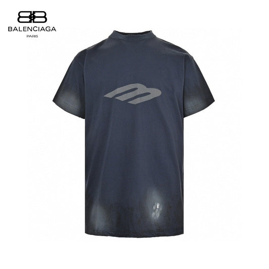 T-shirt Balenciaga à logo vieilli