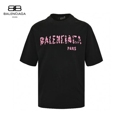 T-shirt Balenciaga à logo vieilli noir
