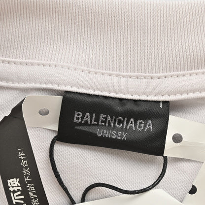 T-shirt Balenciaga blanc à logo vieilli