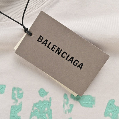 T-shirt Balenciaga blanc à logo vieilli