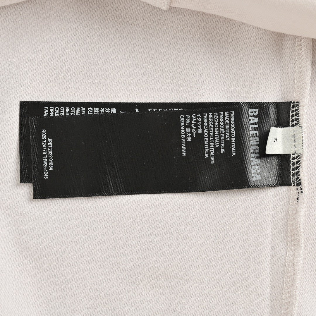 T-shirt Balenciaga blanc à logo vieilli